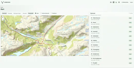 Kartvisning i Cervus